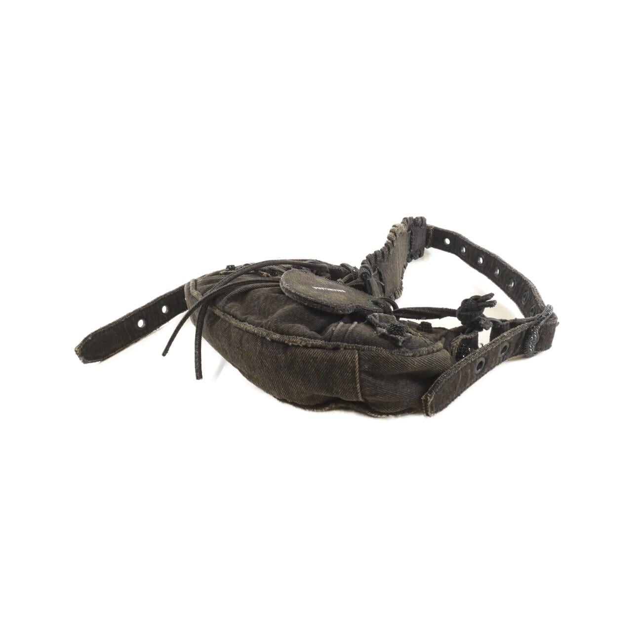 BALENCIAGA Le Cagole 671309 Bag Denim 黑色 牛仔布 中古品A - 縮圖 3