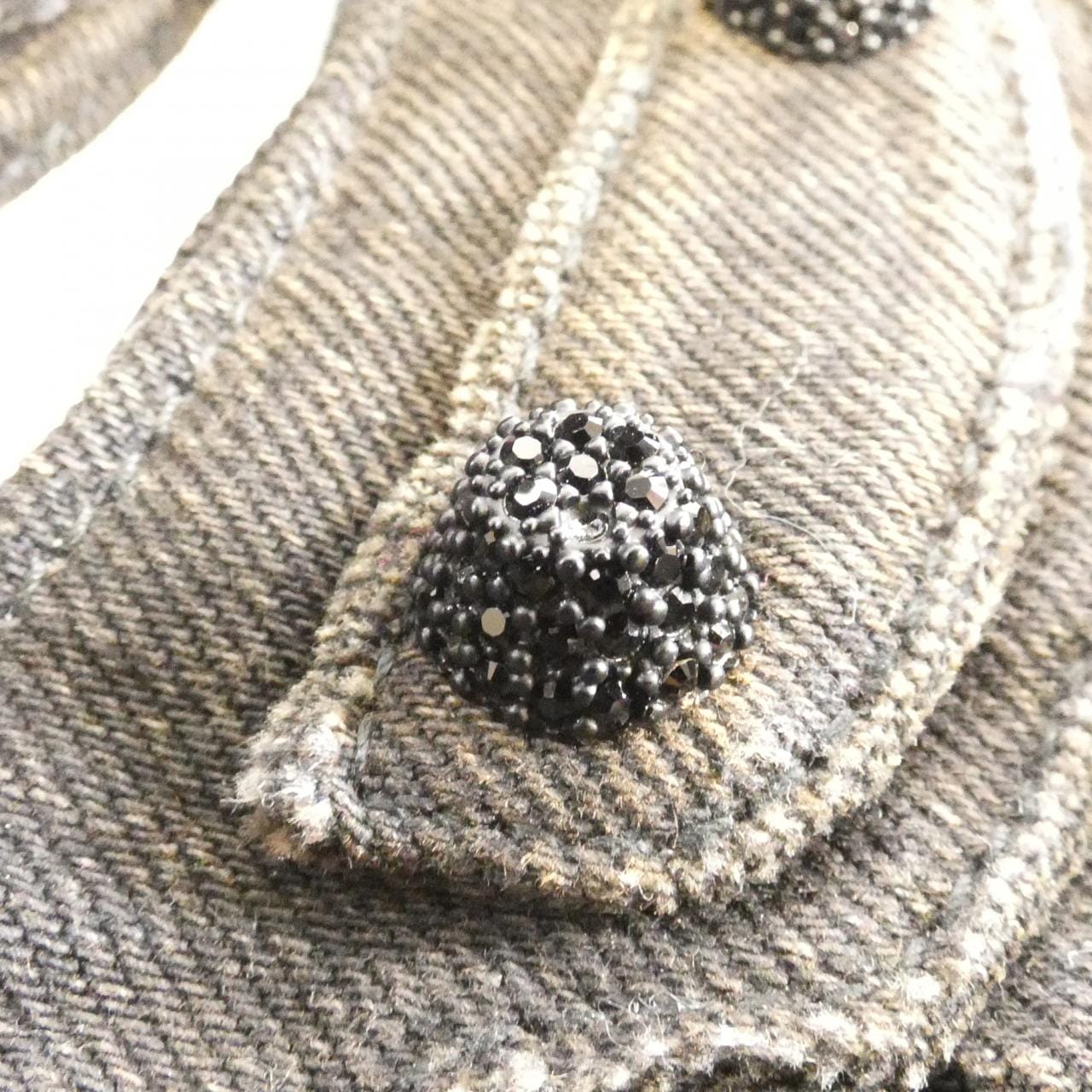 BALENCIAGA Le Cagole 671309 Bag Denim 黑色 牛仔布 中古品A - 縮圖 4