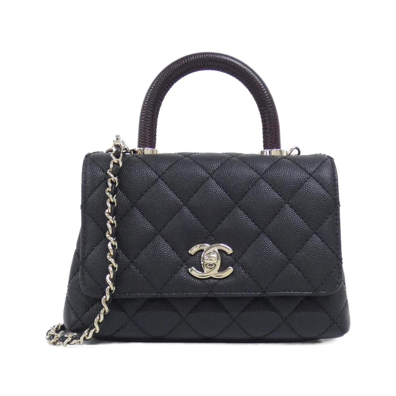 CHANEL Coco Handle AS2215 Handbag Grained Calfskin