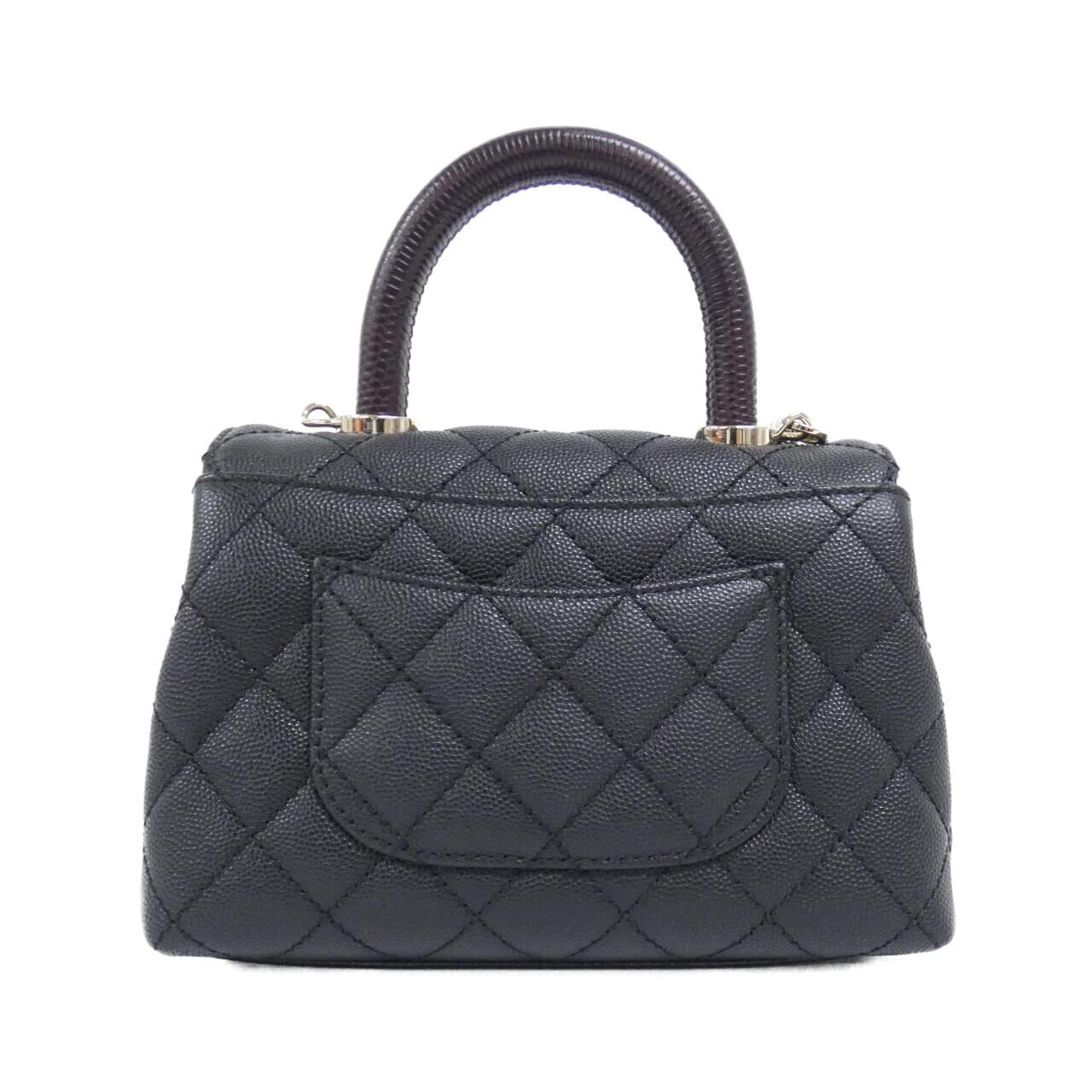 CHANEL Coco Handle AS2215 Handbag Grained Calfskin Black Grained Calfskin - Thumbnail 2