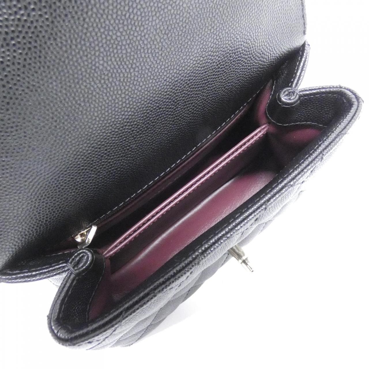 CHANEL Coco Handle AS2215 Handbag Grained Calfskin Black Grained Calfskin - Thumbnail 6