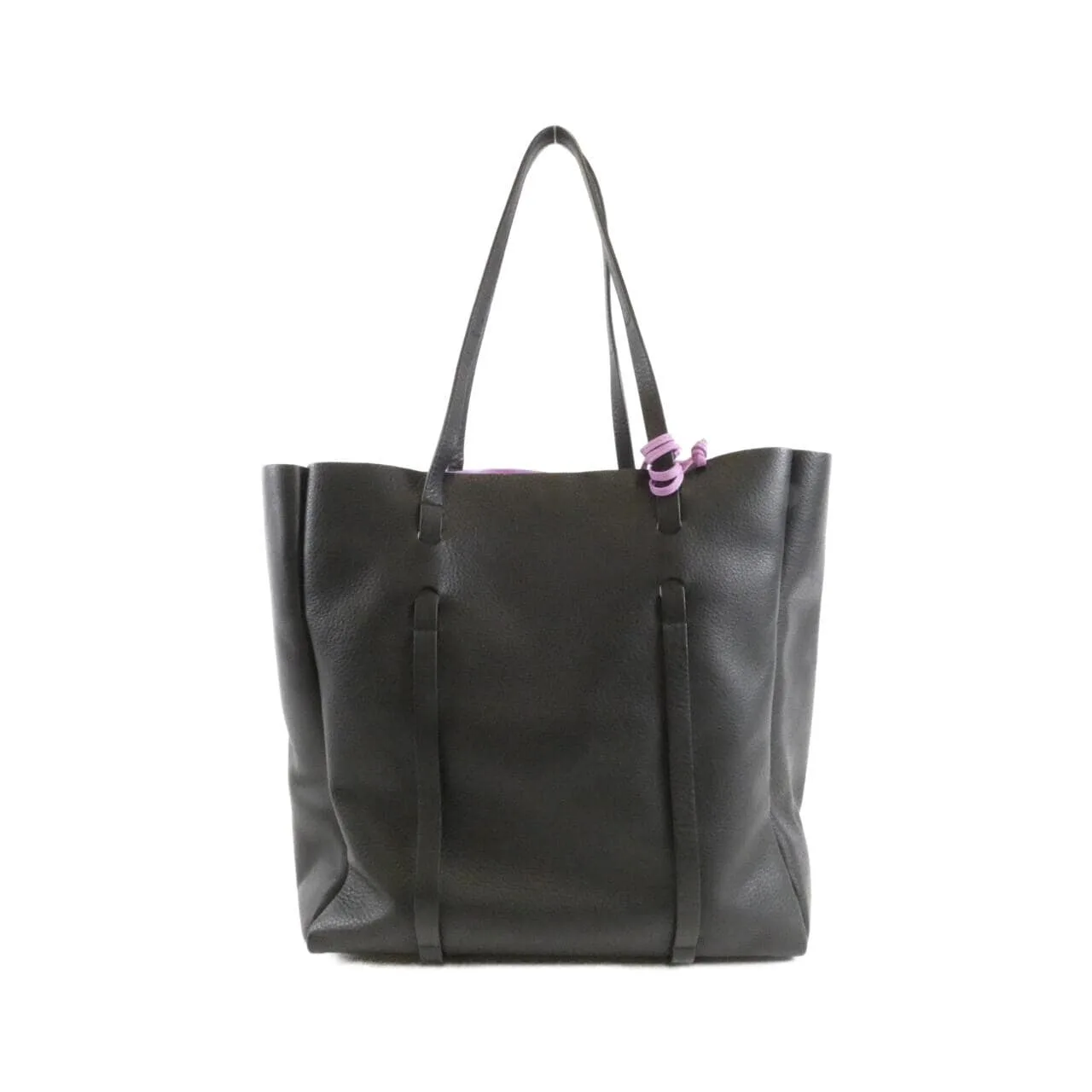 BALENCIAGA Everyday 475199 D6W1N Tote Leather 黑色 皮革 中古品B - 縮圖 2