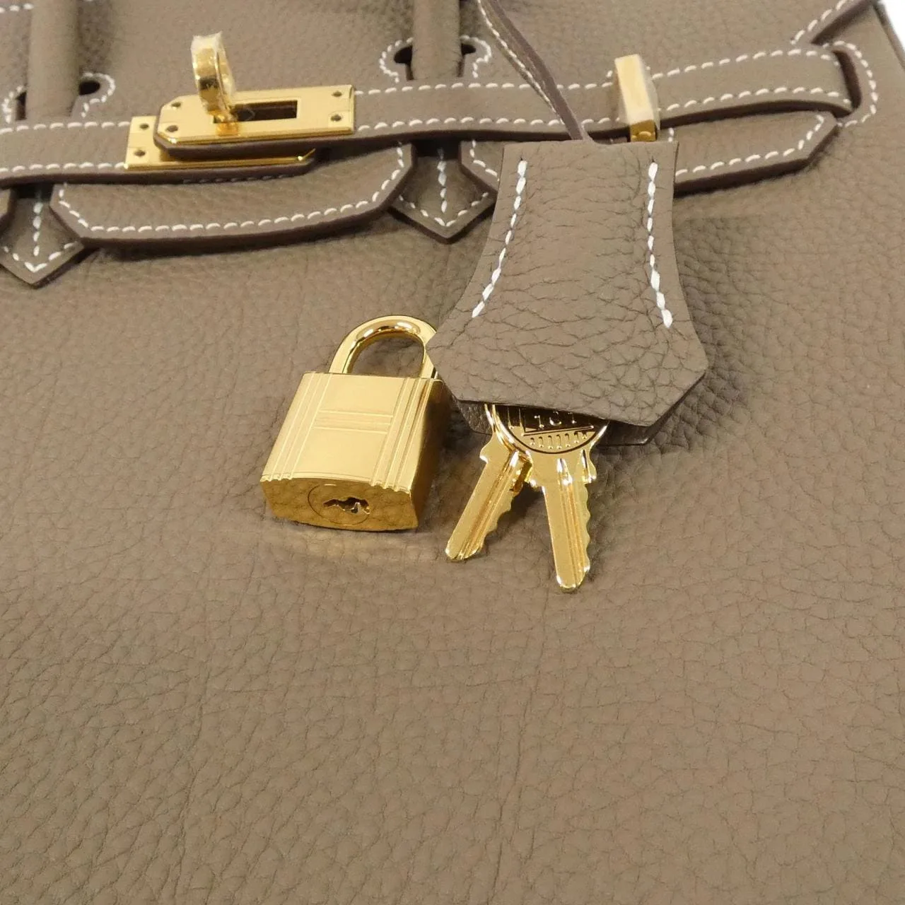 HERMES Birkin 041344CC Handbag Togo Etoupe Togo Leather Unused - Thumbnail 4