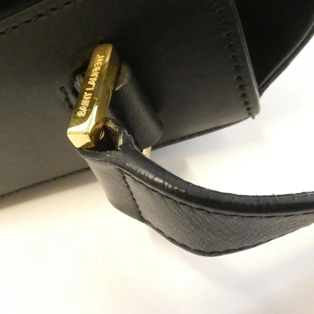 SAINT LAURENT 357403 C150J Shoulder Leather Black Leather - Thumbnail 4