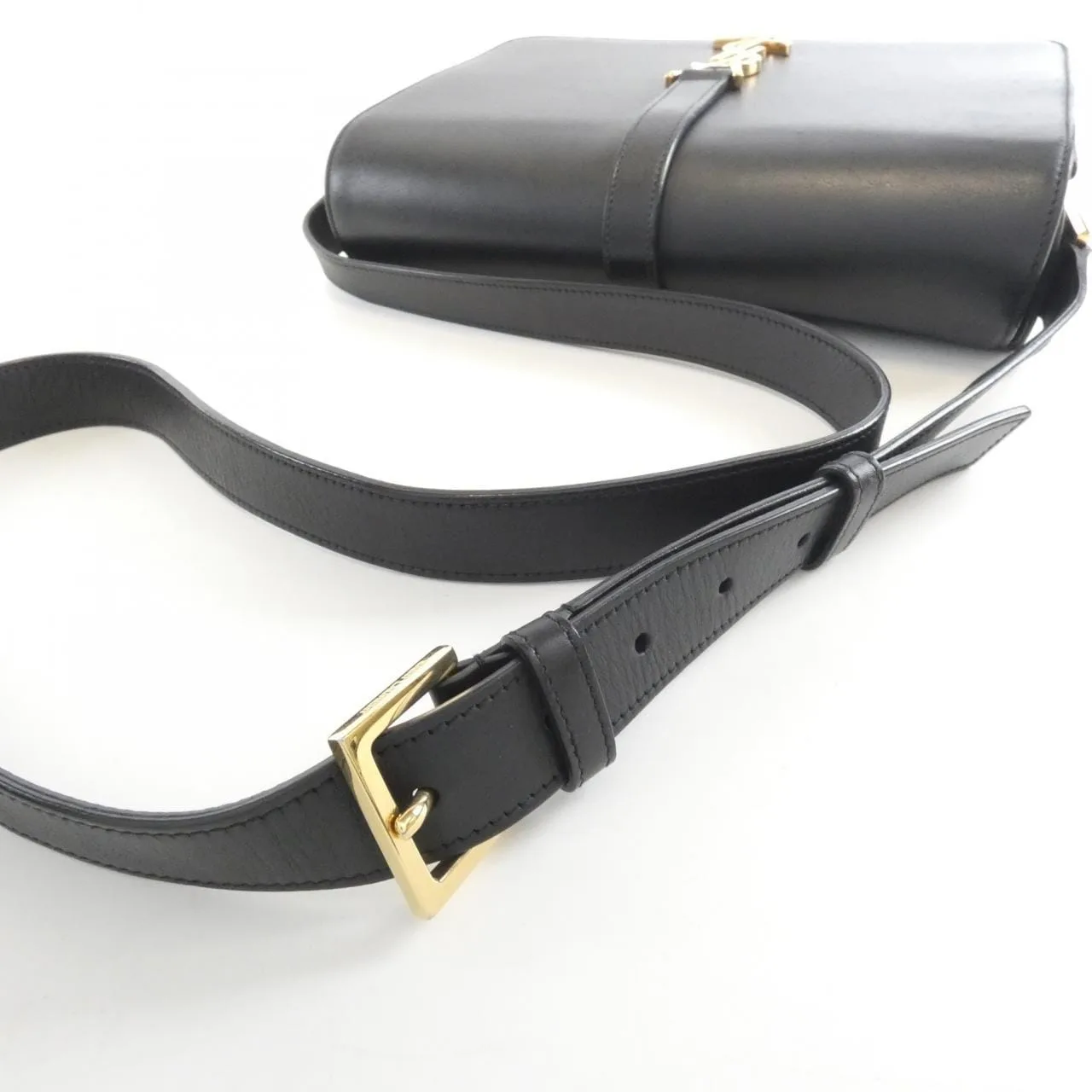 SAINT LAURENT 357403 C150J Shoulder Leather Black Leather - Thumbnail 6