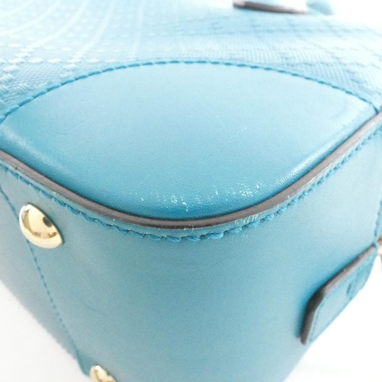 GUCCI 354224 AIZ1G Handbag Leather 藍色 皮革 中古品B - 縮圖 3