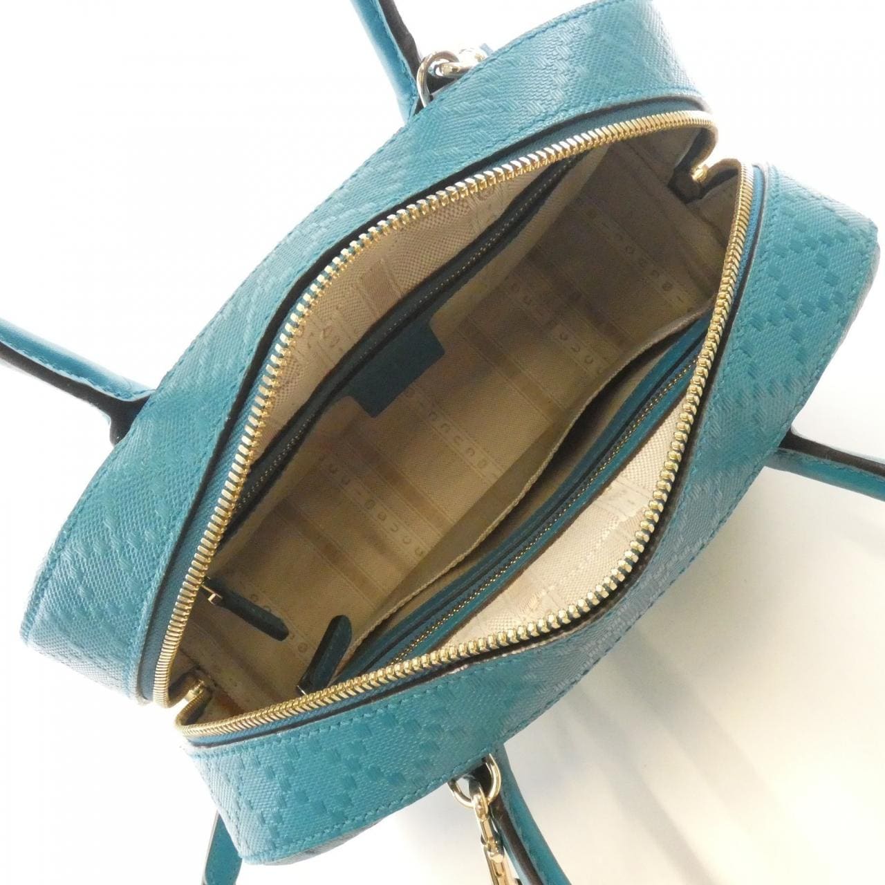 GUCCI 354224 AIZ1G Handbag Leather 藍色 皮革 中古品B - 縮圖 8