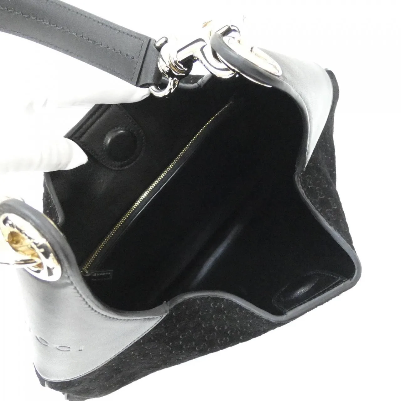 GUCCI 834981 AAEE7 Shoulder Leather 黑色 皮革 中古品A - 縮圖 6