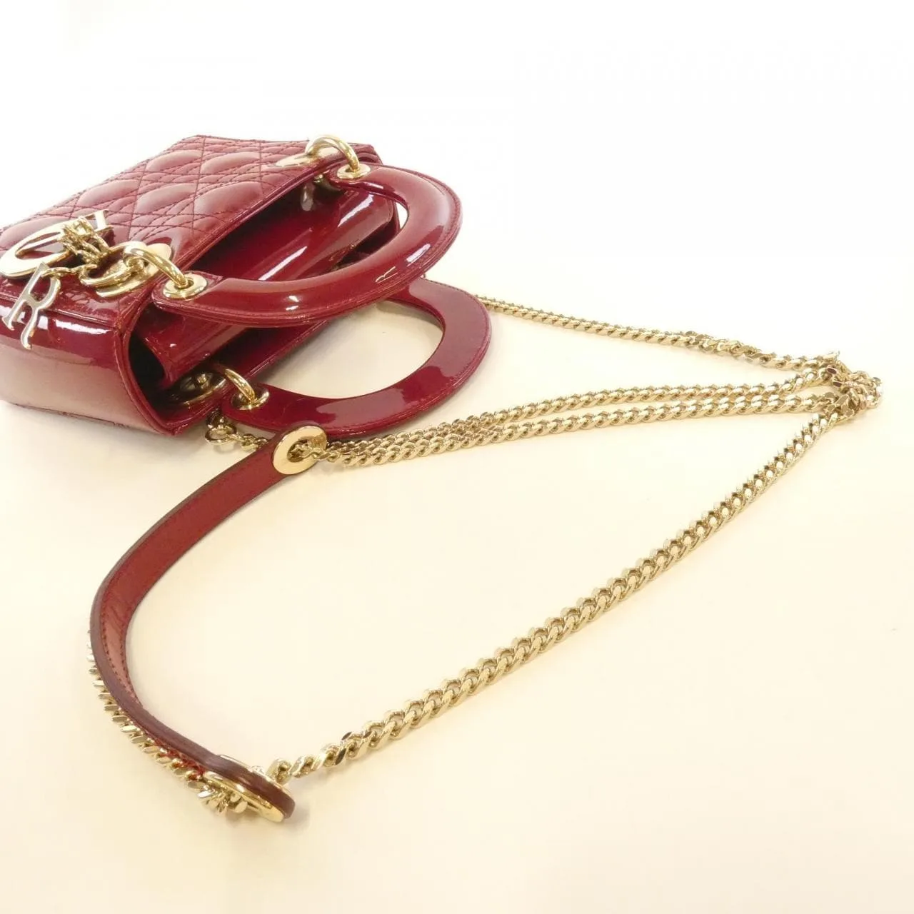DIOR Lady Dior M0505OVRB Handbag Patent Leather 黑色 漆皮 中古品B - 縮圖 6