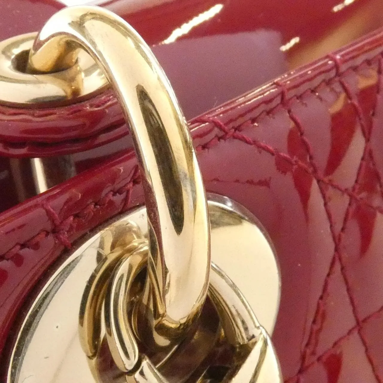 DIOR Lady Dior M0505OVRB Handbag Patent Leather 黑色 漆皮 中古品B - 縮圖 7