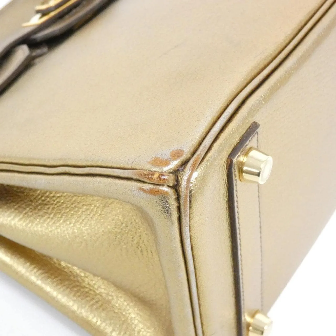 HERMES Birkin Handbag Leather Gold Leather Rank B - Thumbnail 3