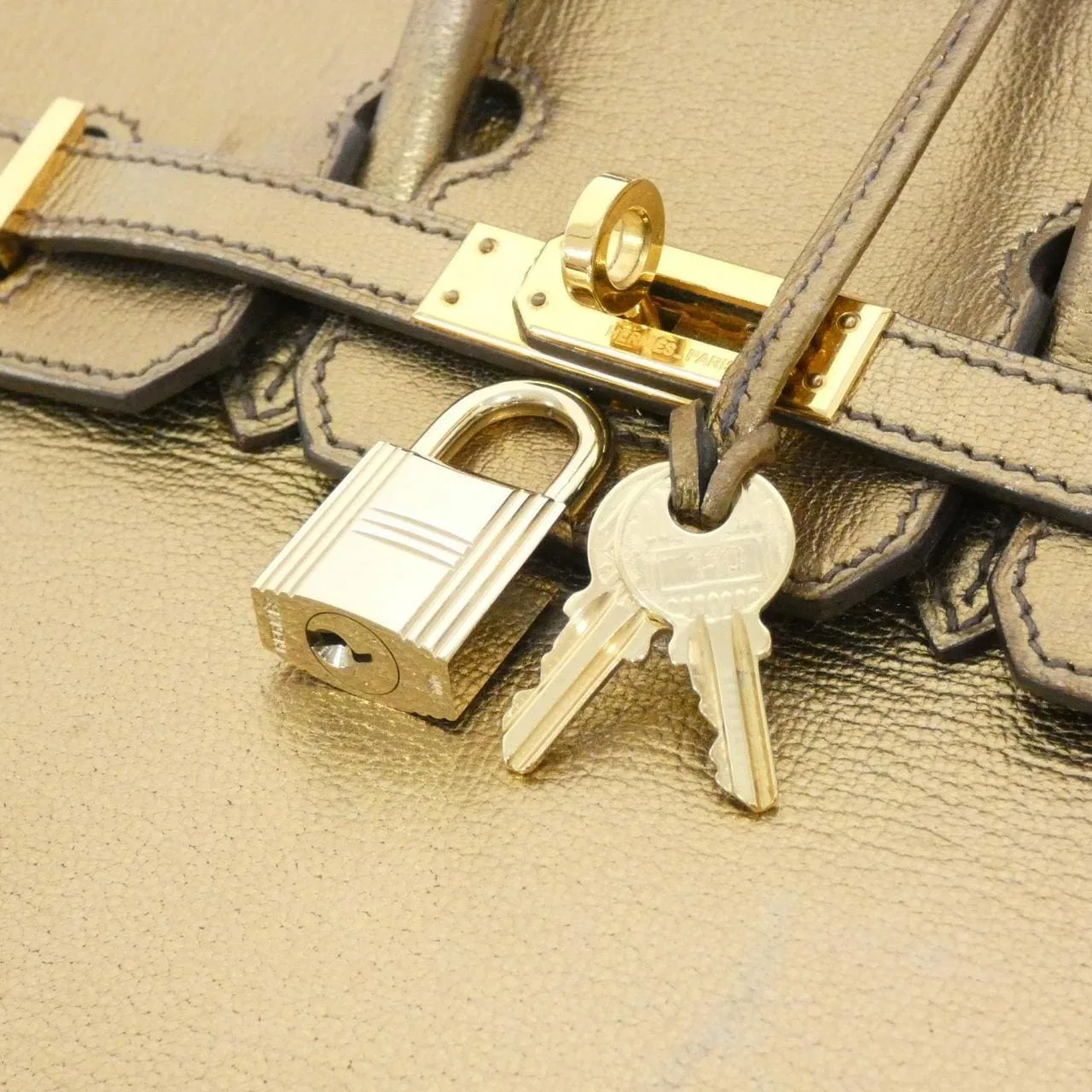 HERMES Birkin Handbag Leather Gold Leather Rank B - Thumbnail 7