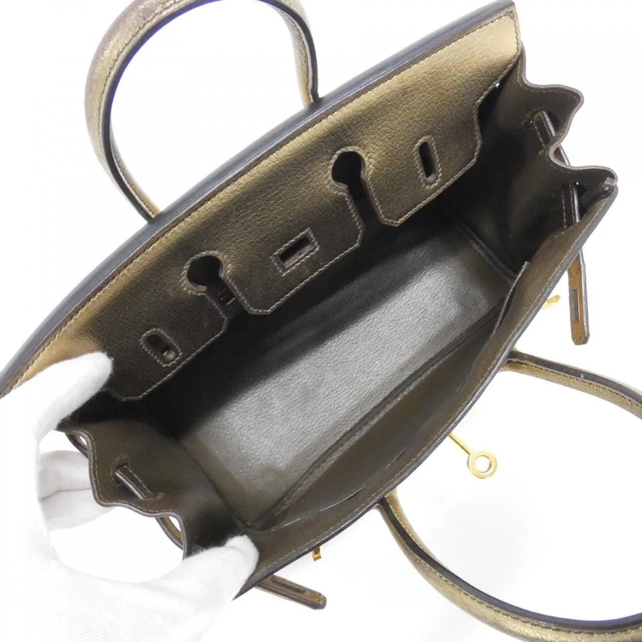 HERMES Birkin Handbag Leather Gold Leather Rank B - Thumbnail 8