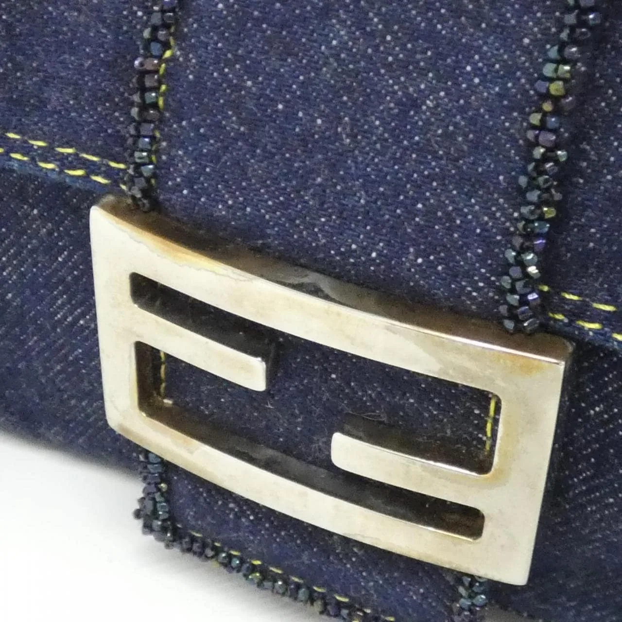 FENDI Baguette 26424 Shoulder Denim 深藍色 牛仔布 中古品A - 縮圖 4