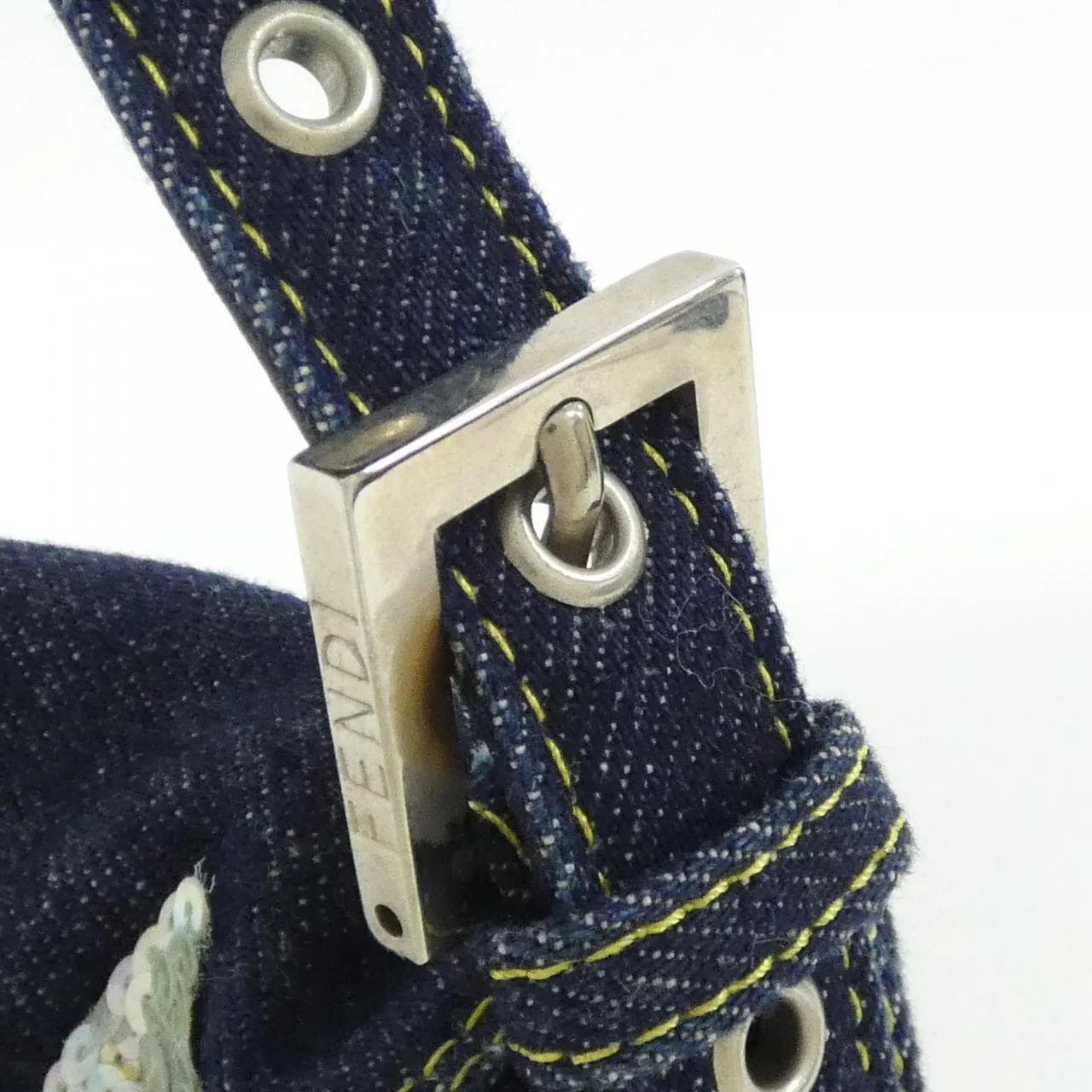 FENDI Baguette 26424 Shoulder Denim 深藍色 牛仔布 中古品A - 縮圖 9