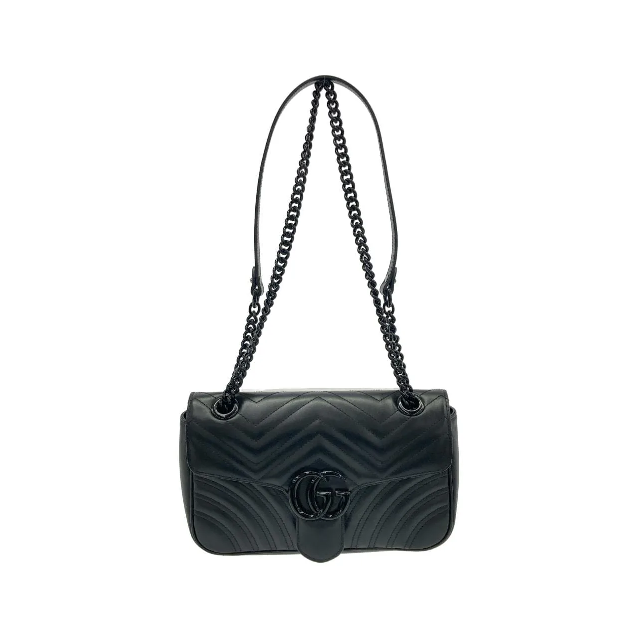 GUCCI Marmont 443497 DTDFV Shoulder Leather Black