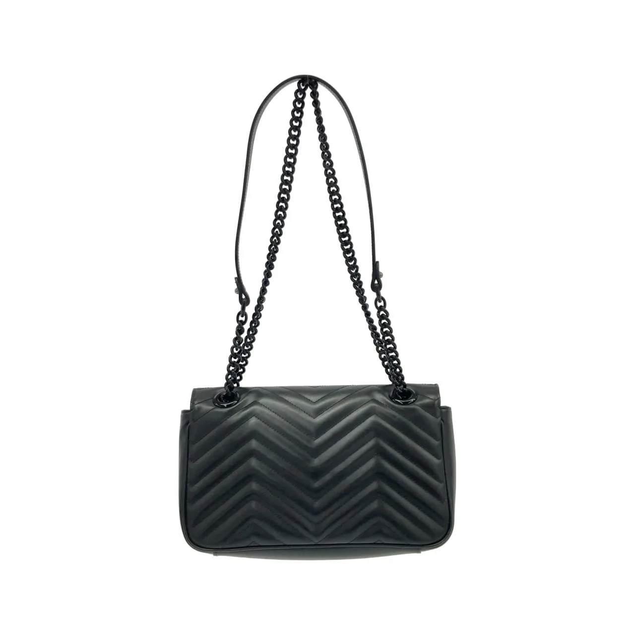 GUCCI Marmont 443497 DTDFV Shoulder Leather 黑色 皮革 中古品A - 縮圖 2