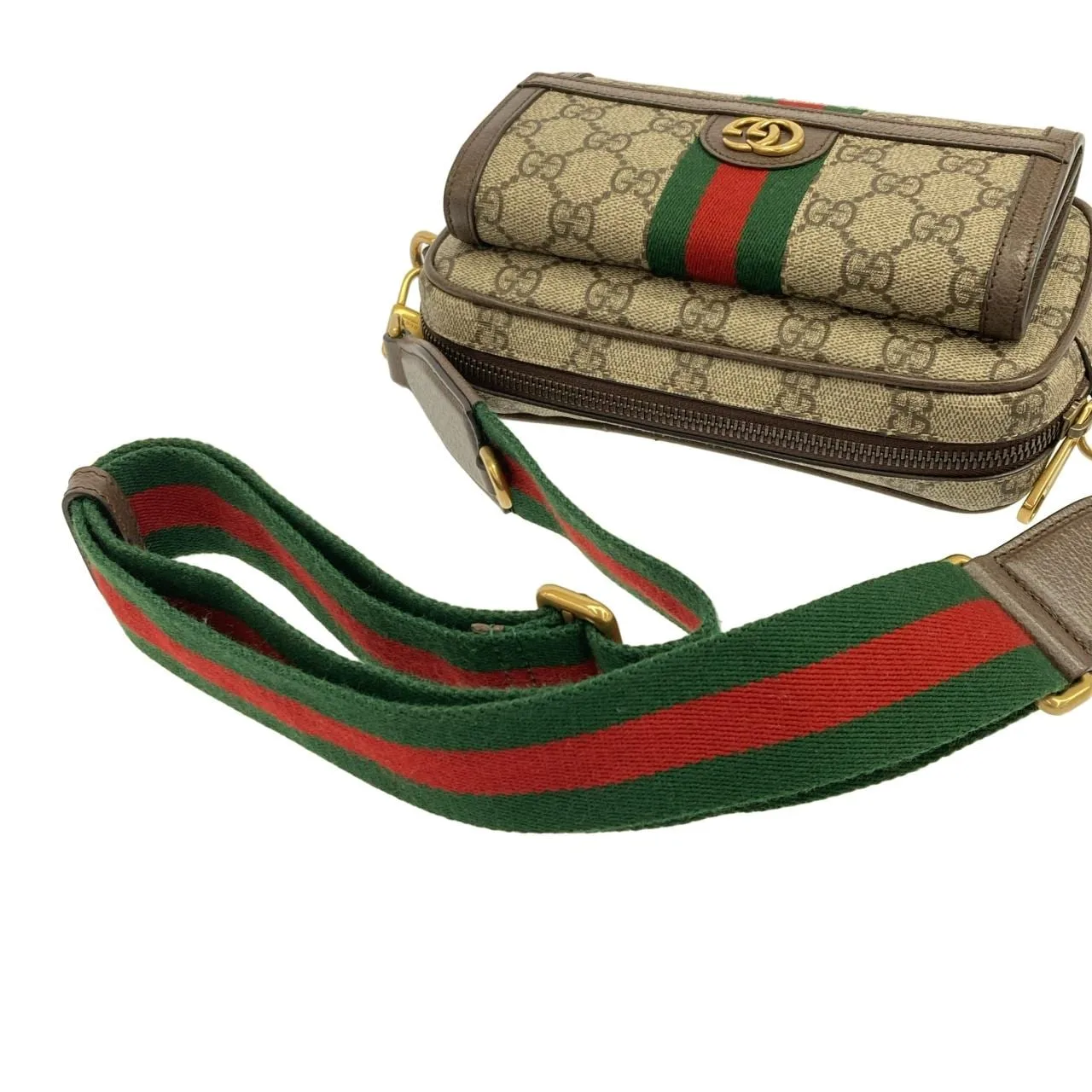 GUCCI 746308 96IWT Shoulder Canvas 黑色 帆布 中古品A - 縮圖 6