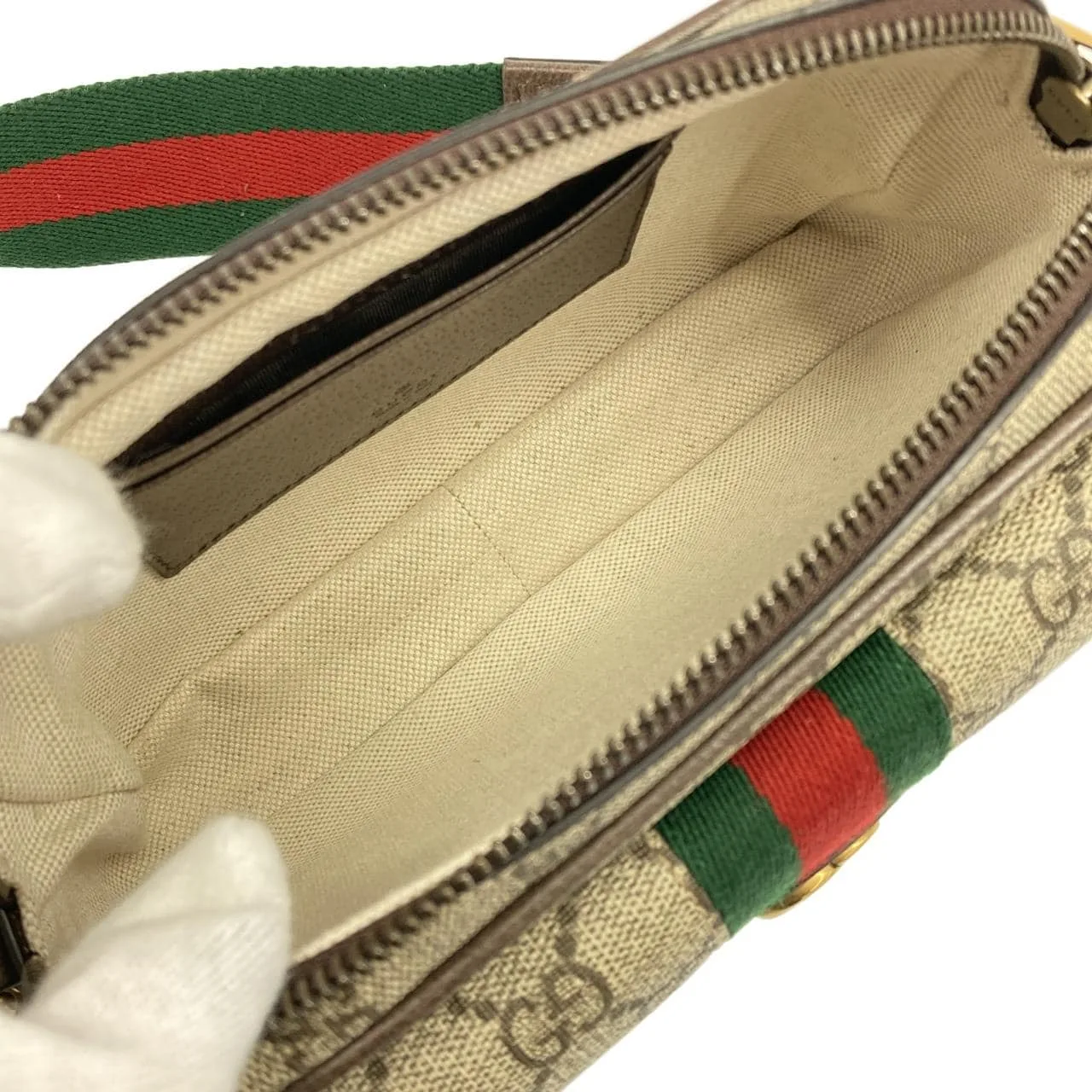 GUCCI 746308 96IWT Shoulder Canvas 黑色 帆布 中古品A - 縮圖 7