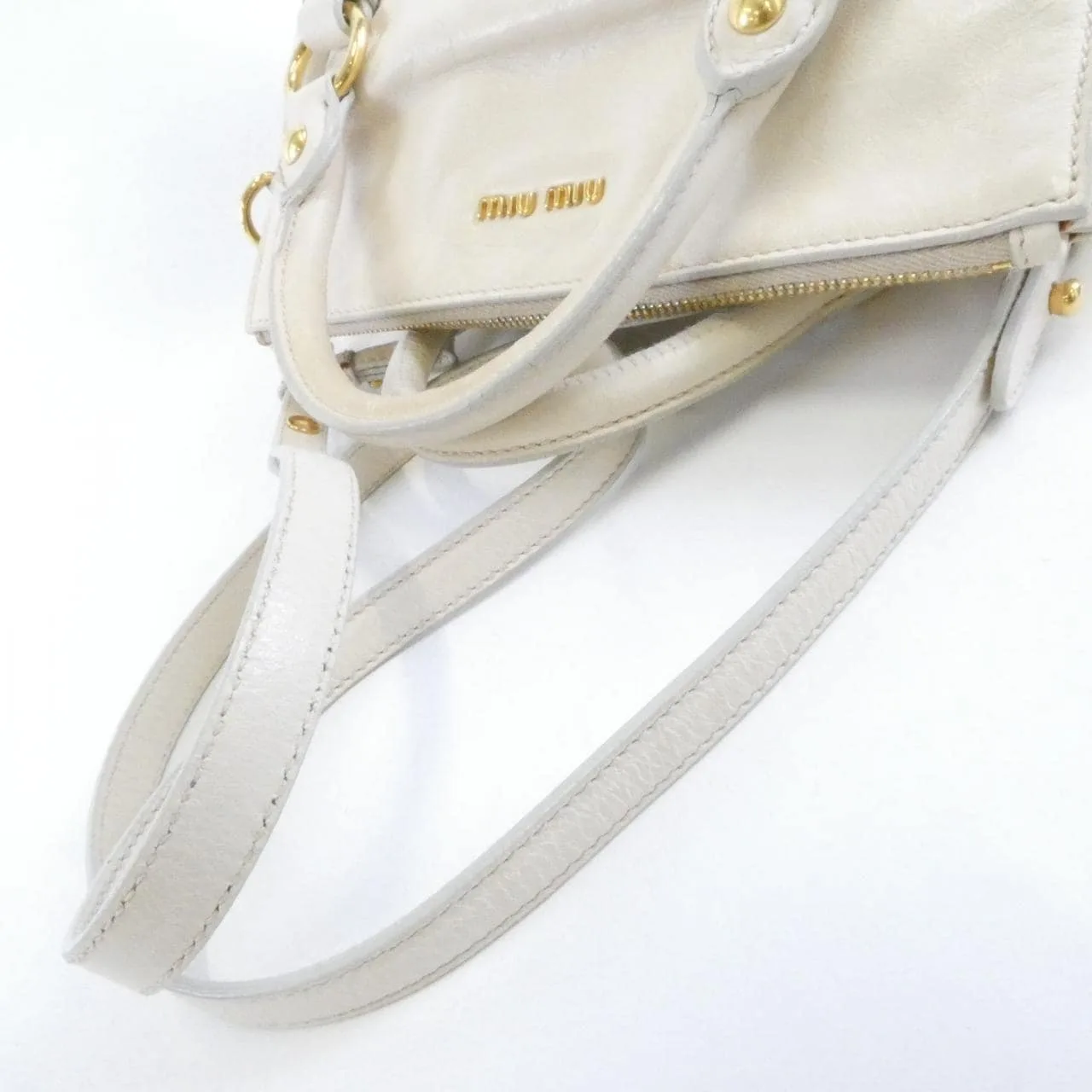 MIU MIU RT0438 Handbag 白色 中古品A - 縮圖 8