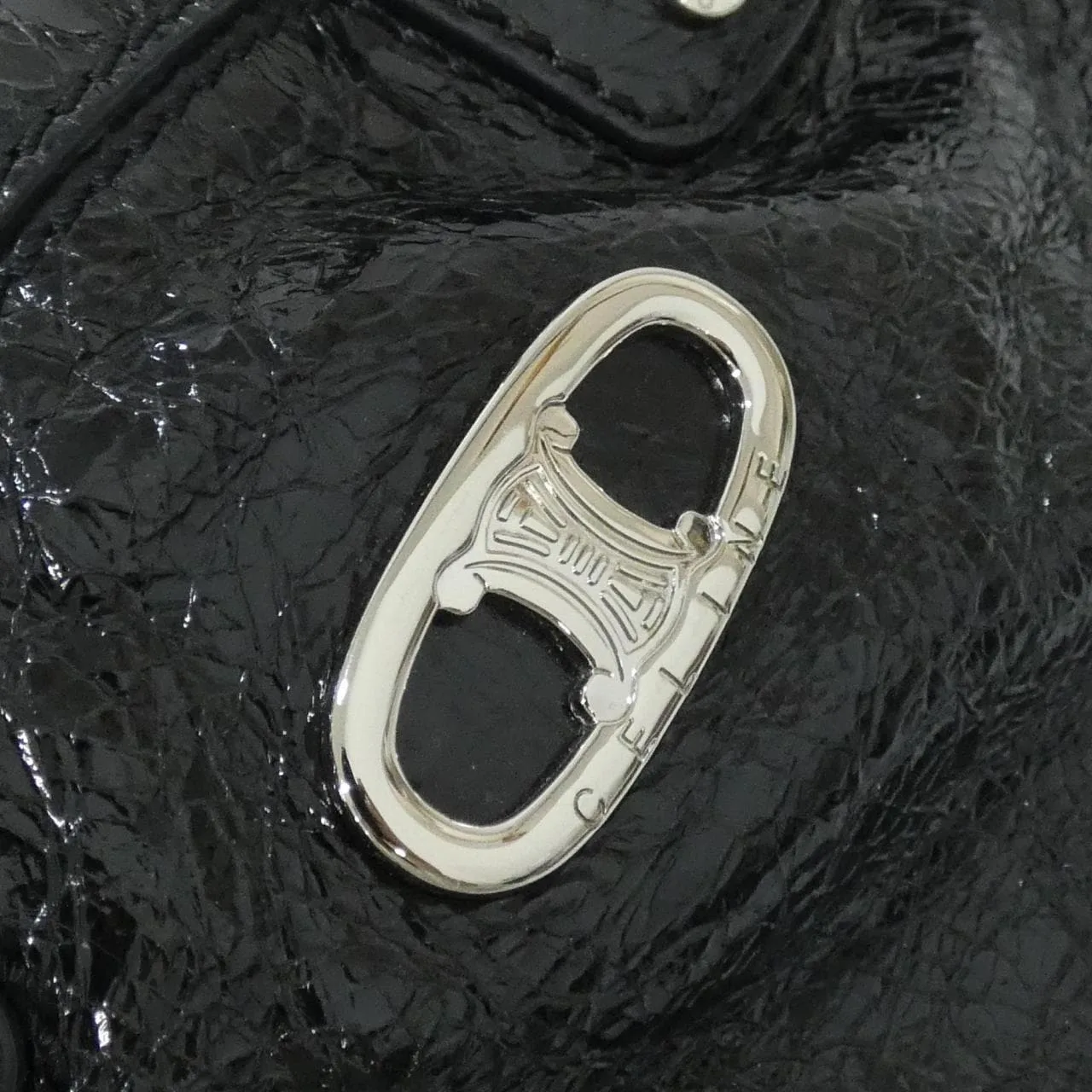 CELINE Handbag Leather Black Leather Rank B - Thumbnail 5