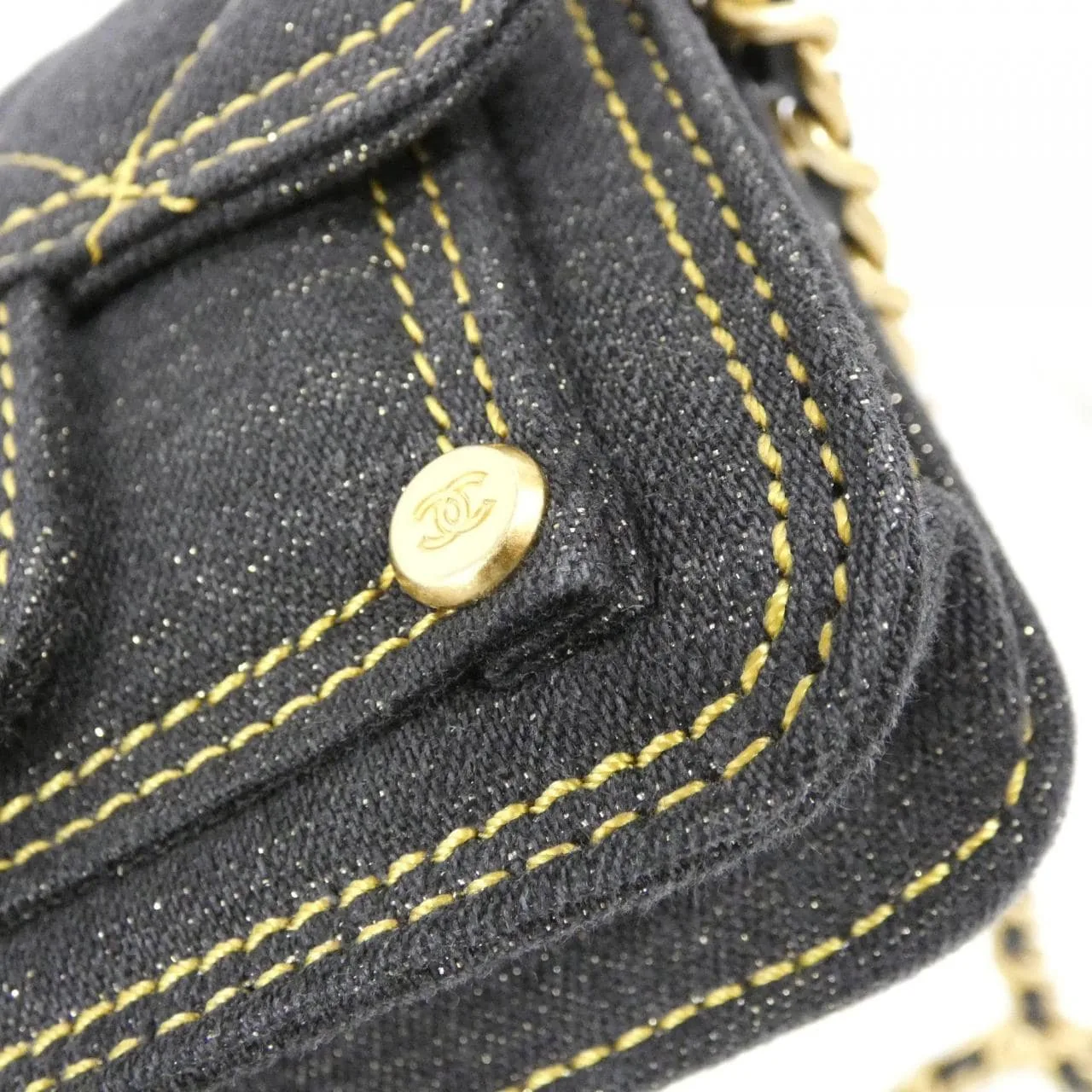 CHANEL Chanel 19 AP3349 Wallet Denim Black Denim Rank A - Thumbnail 4