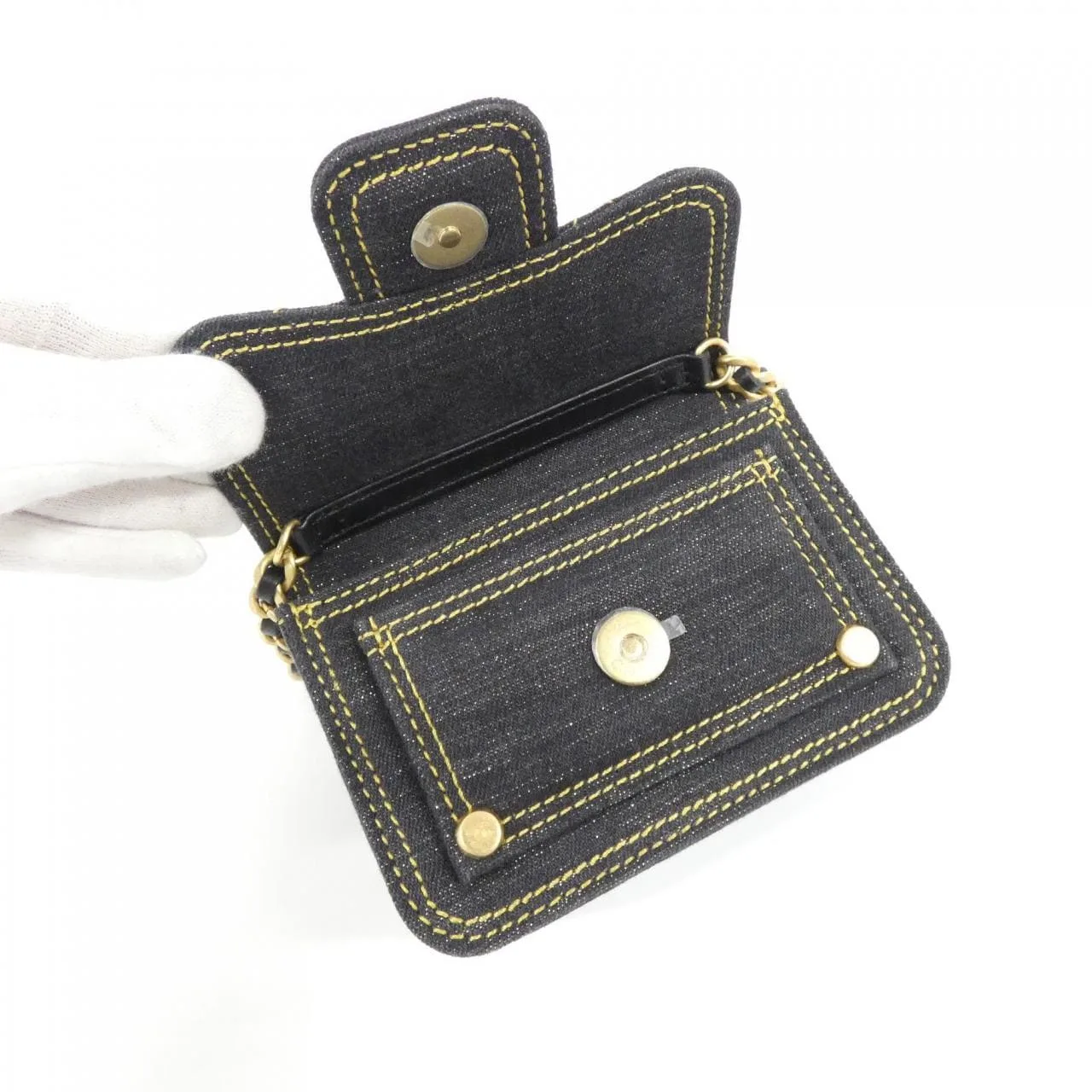 CHANEL Chanel 19 AP3349 Wallet Denim Black Denim Rank A - Thumbnail 9