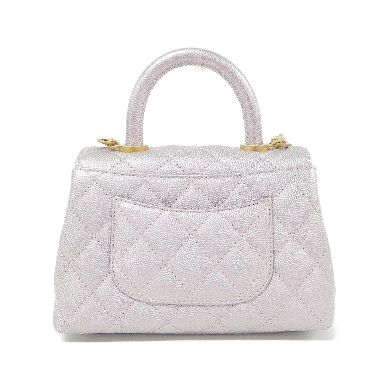 CHANEL Coco Handle AS2215 Handbag Grained Calfskin Pink Grained Calfskin Rank A - Thumbnail 2