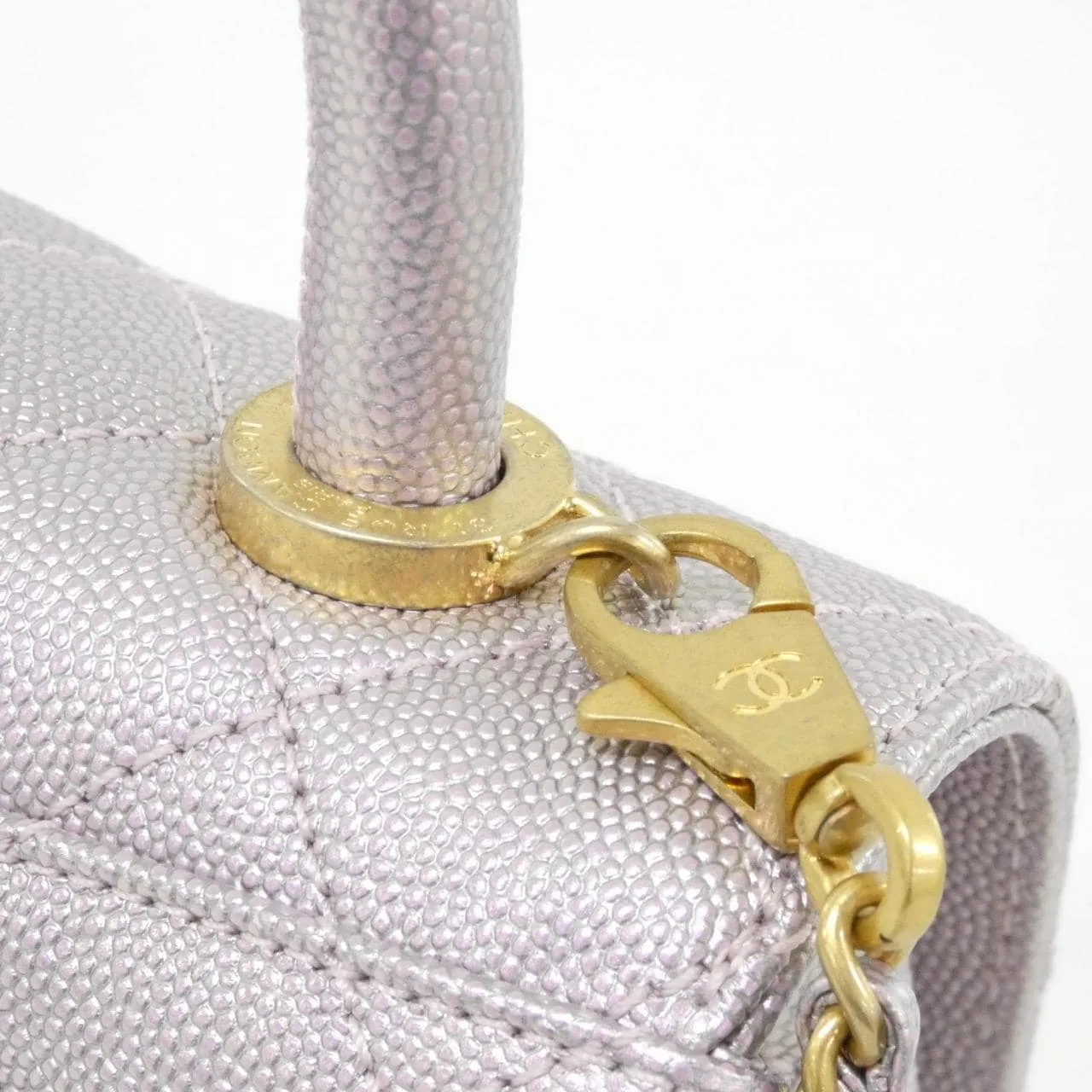 CHANEL Coco Handle AS2215 Handbag Grained Calfskin Pink Grained Calfskin Rank A - Thumbnail 5