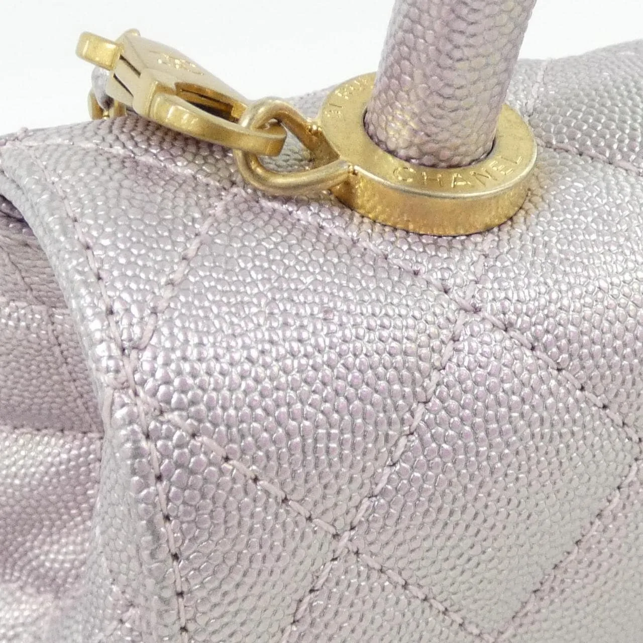 CHANEL Coco Handle AS2215 Handbag Grained Calfskin Pink Grained Calfskin Rank A - Thumbnail 6