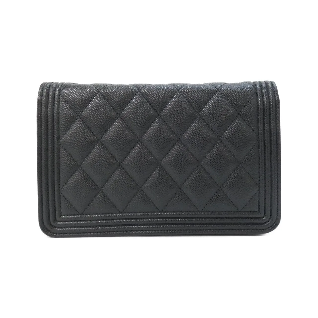 CHANEL Boy Chanel AP1117 Wallet Grained Calfskin 黑色 荔枝紋牛皮 中古品A - 縮圖 2