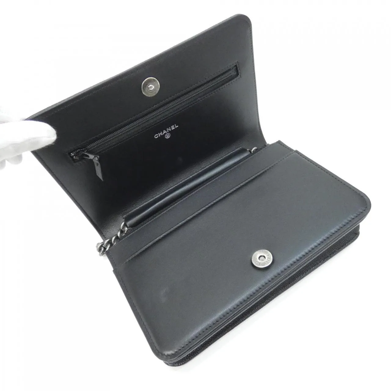 CHANEL Boy Chanel AP1117 Wallet Grained Calfskin 黑色 荔枝紋牛皮 中古品A - 縮圖 6