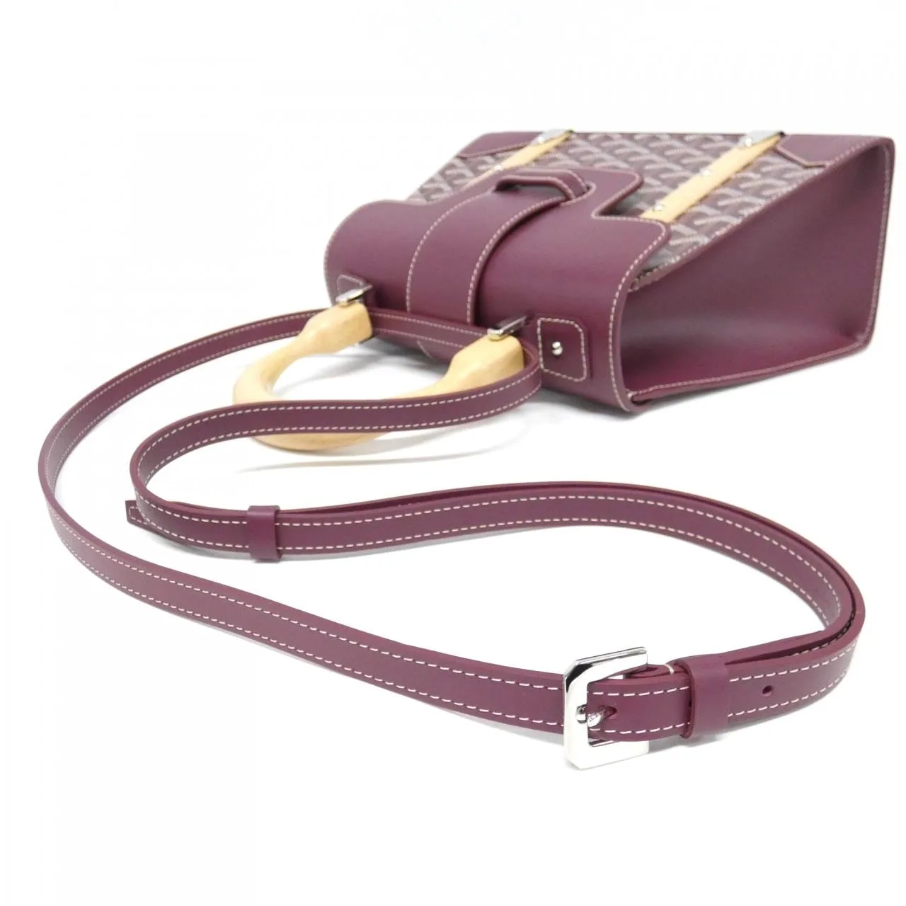 GOYARD Saigon Handbag Canvas 黑色 帆布 中古品A - 縮圖 6