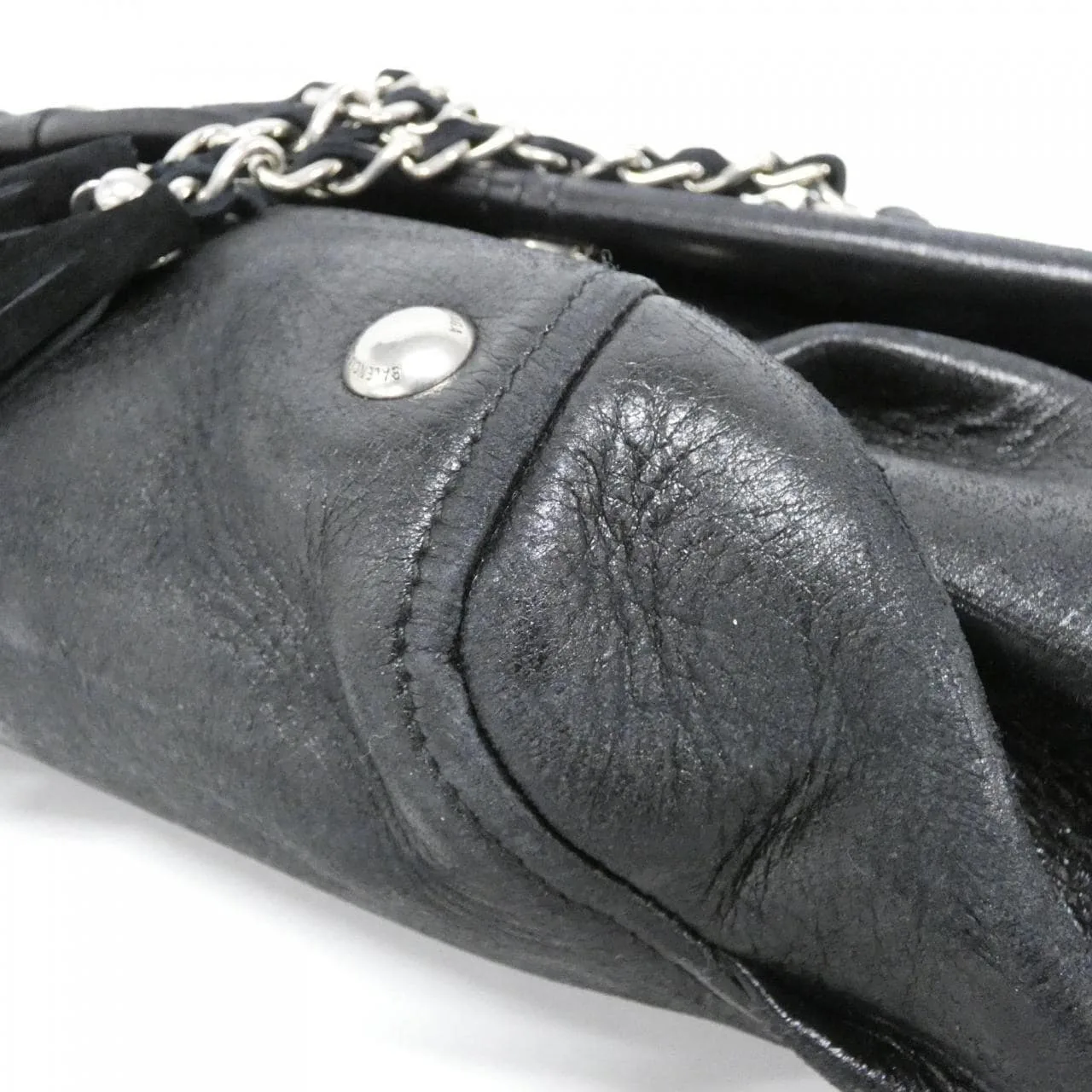 BALENCIAGA 829490 Shoulder Leather 黑色 皮革 中古品A - 縮圖 3