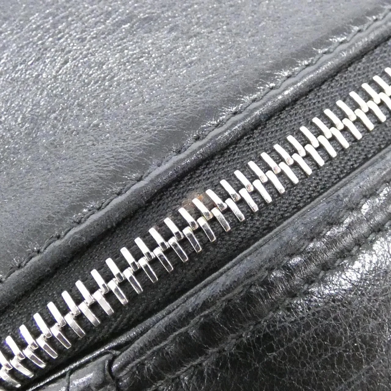 BALENCIAGA 829490 Shoulder Leather 黑色 皮革 中古品A - 縮圖 5