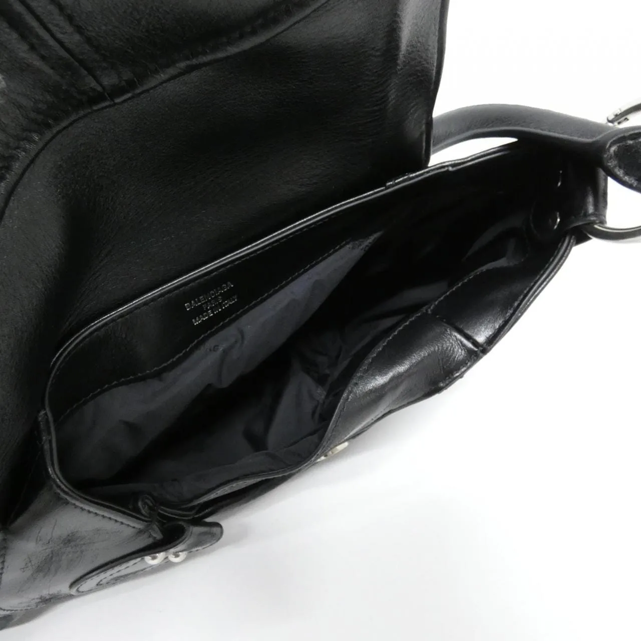 BALENCIAGA 829490 Shoulder Leather 黑色 皮革 中古品A - 縮圖 9