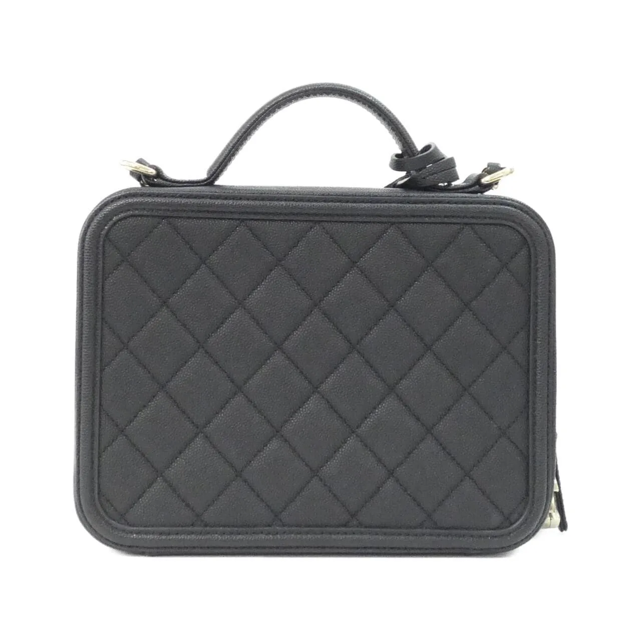 CHANEL 93343 Shoulder Grained Calfskin 黑色 荔枝紋牛皮 中古品A - 縮圖 2