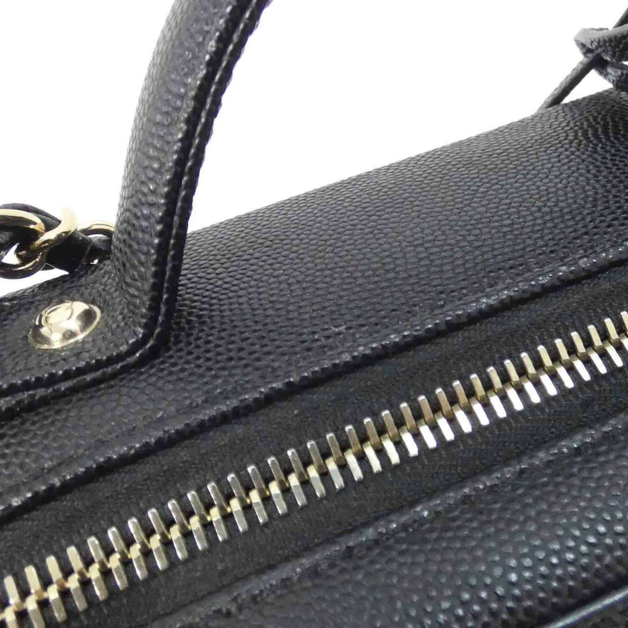 CHANEL 93343 Shoulder Grained Calfskin 黑色 荔枝紋牛皮 中古品A - 縮圖 5