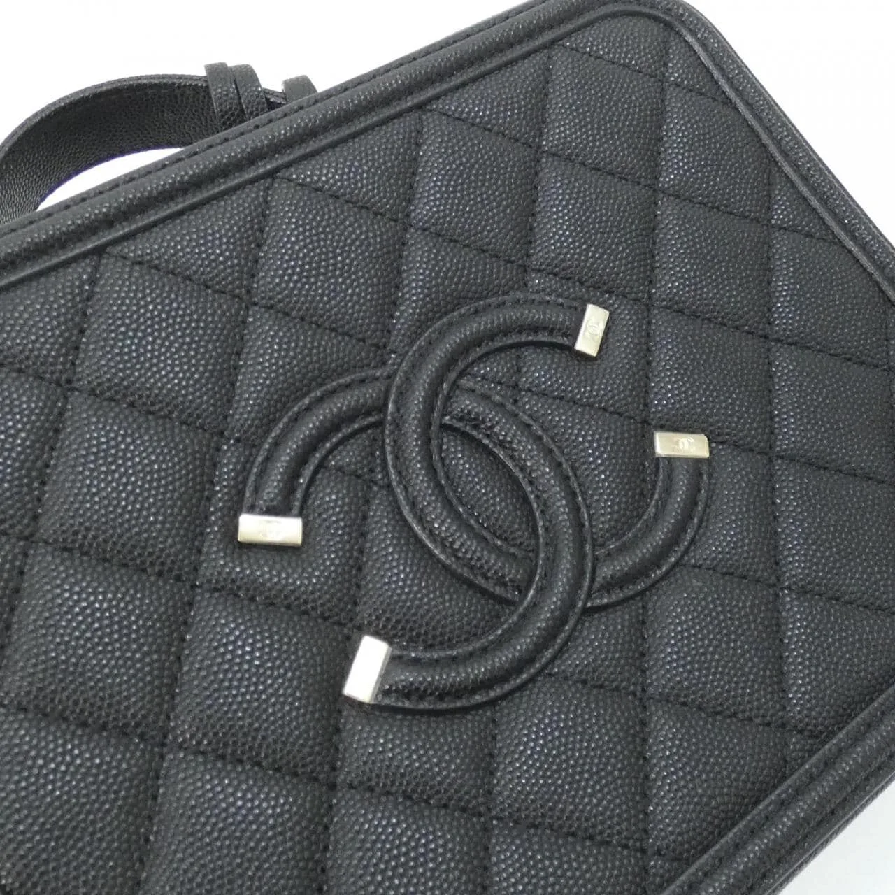 CHANEL 93343 Shoulder Grained Calfskin 黑色 荔枝紋牛皮 中古品A - 縮圖 6