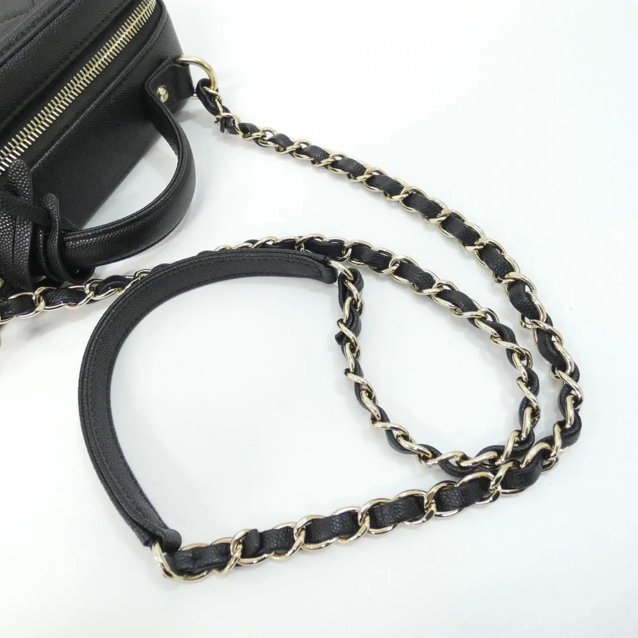 CHANEL 93343 Shoulder Grained Calfskin 黑色 荔枝紋牛皮 中古品A - 縮圖 7