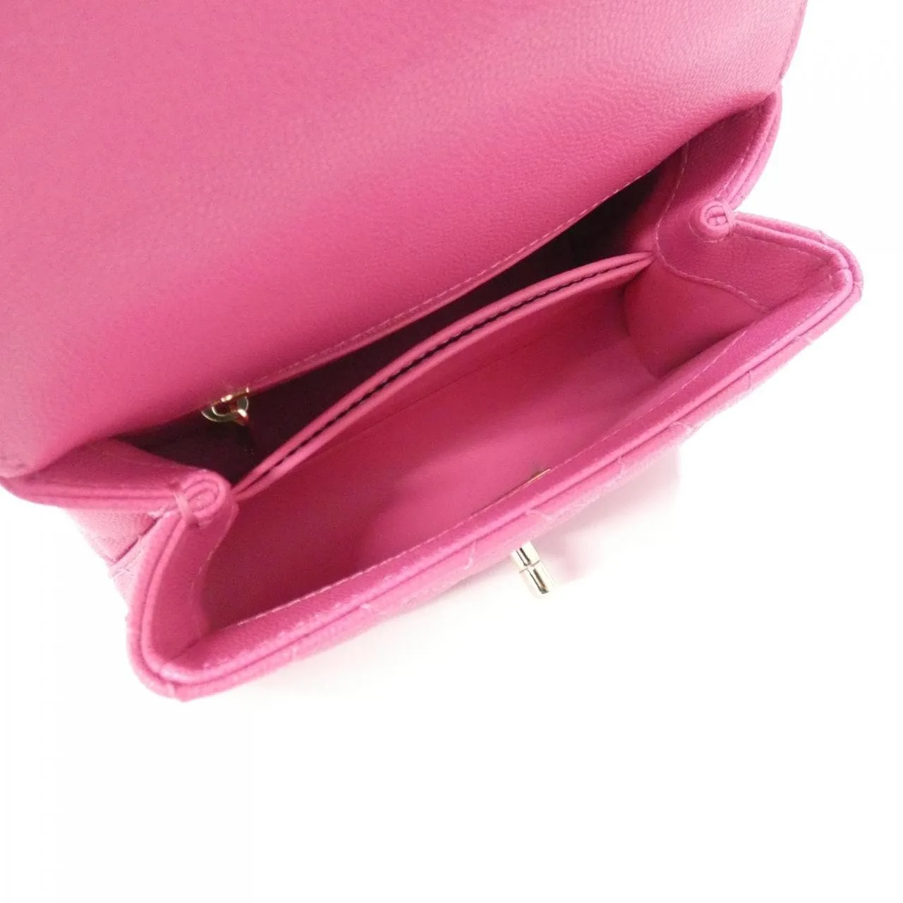 CHANEL Coco Handle AS2215 Handbag Grained Calfskin 粉色 荔枝紋牛皮 中古品A - 縮圖 6