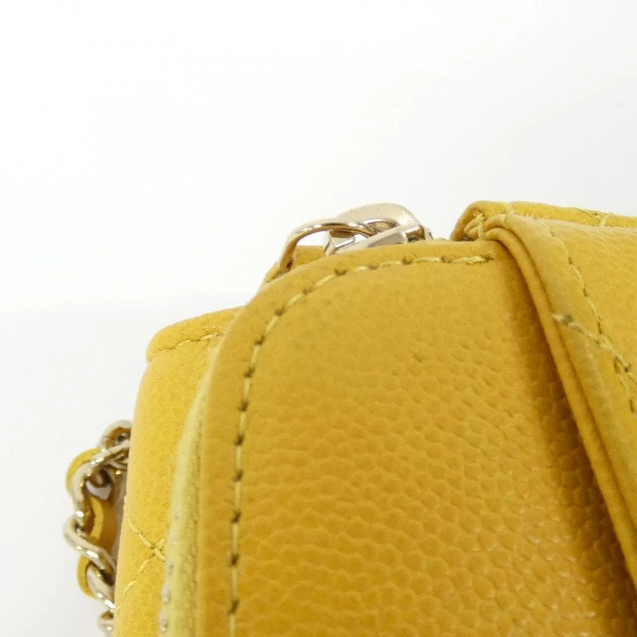 CHANEL Timeless Classic AP2096 Wallet Grained Calfskin 黃色 荔枝紋牛皮 中古品A - 縮圖 4