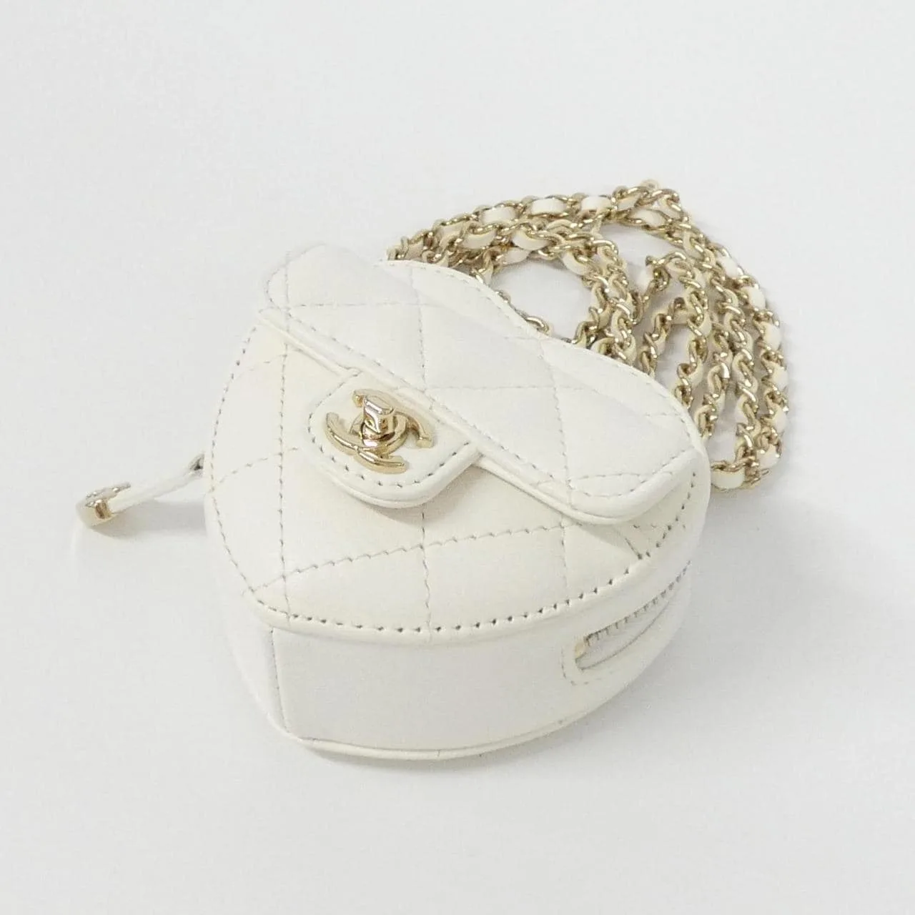 CHANEL Timeless Classic AP2783 Coin Case Lambskin 白色 羊皮 中古品A - 縮圖 3