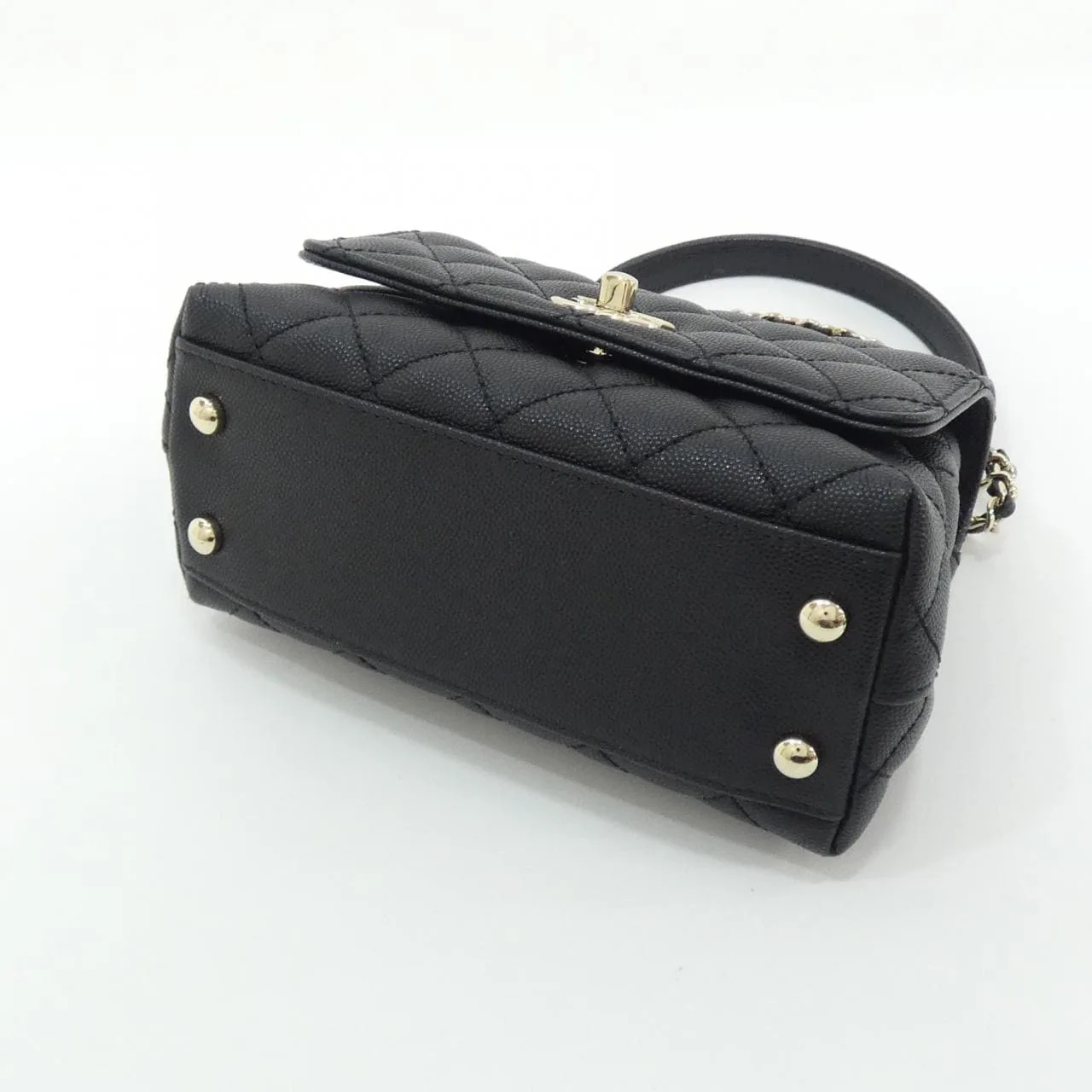 CHANEL Coco Handle AS2215 Handbag Grained Calfskin 3