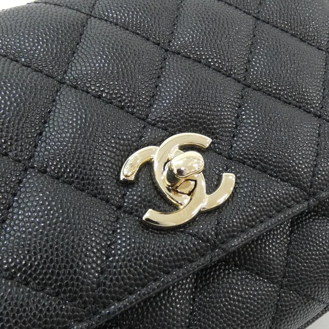 CHANEL Coco Handle AS2215 Handbag Grained Calfskin 4