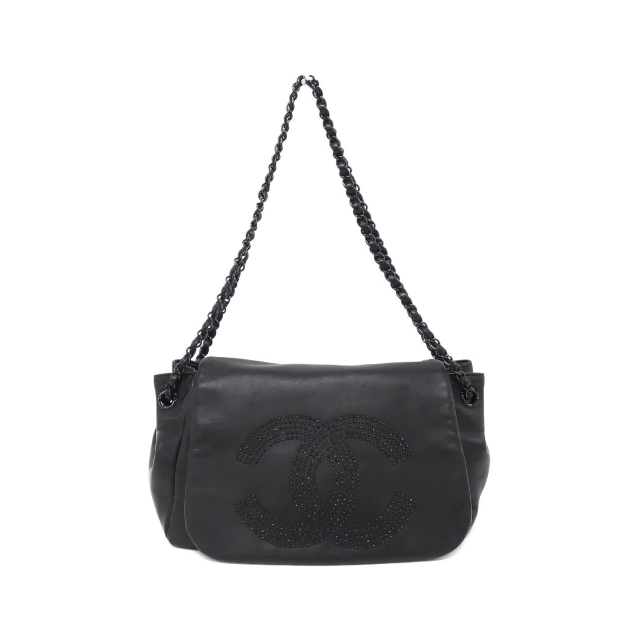 CHANEL 35874 Shoulder Lambskin Black