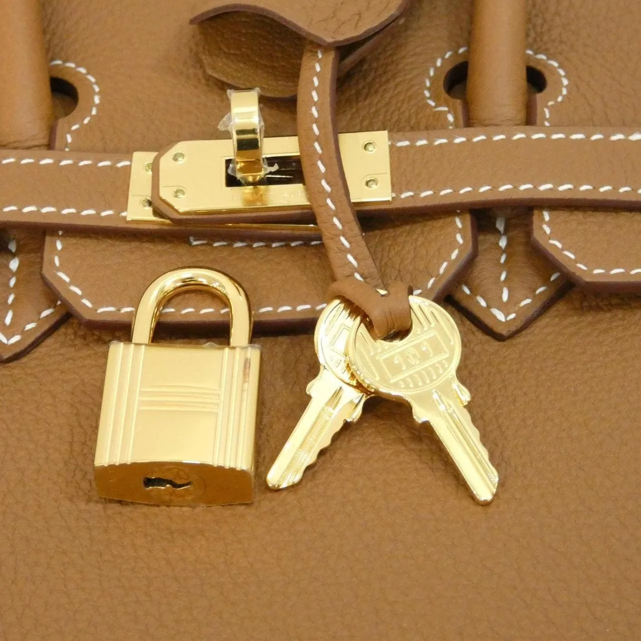 HERMES Birkin 041344CC Handbag Togo Gold Togo Leather Unused - Thumbnail 4