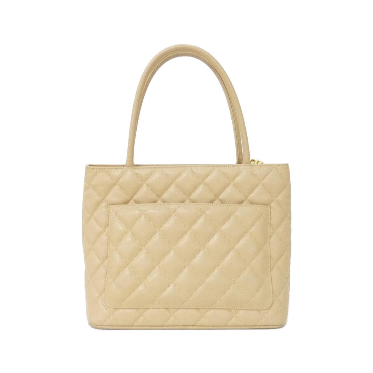 CHANEL Matelasse 1804 Handbag Grained Calfskin 米色 荔枝紋牛皮 中古品A - 縮圖 2