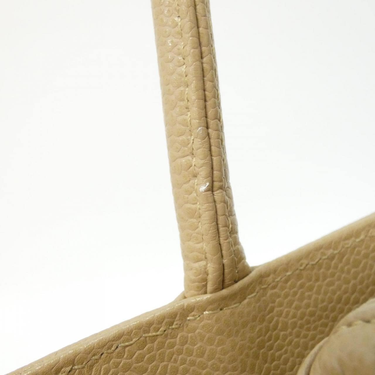 CHANEL Matelasse 1804 Handbag Grained Calfskin 米色 荔枝紋牛皮 中古品A - 縮圖 7