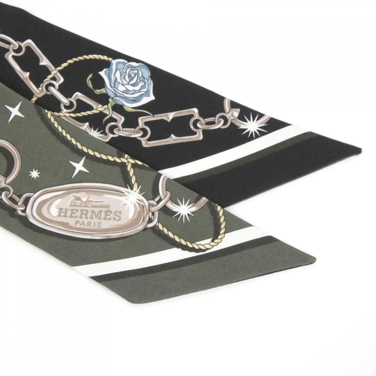 HERMES 062743S Scarf 黑色 中古品A - 縮圖 2